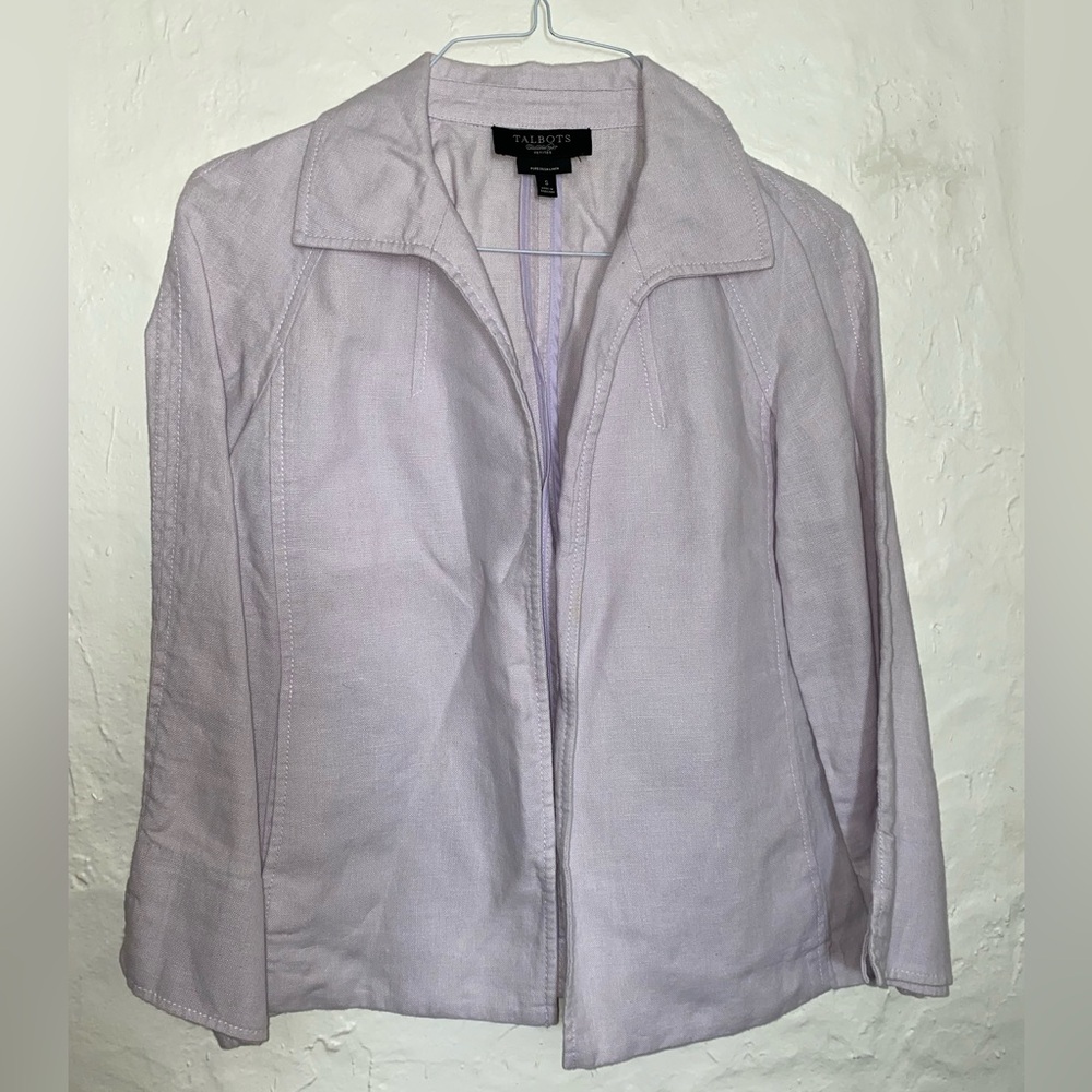 Talbots Petites Lavender Linen Jacket